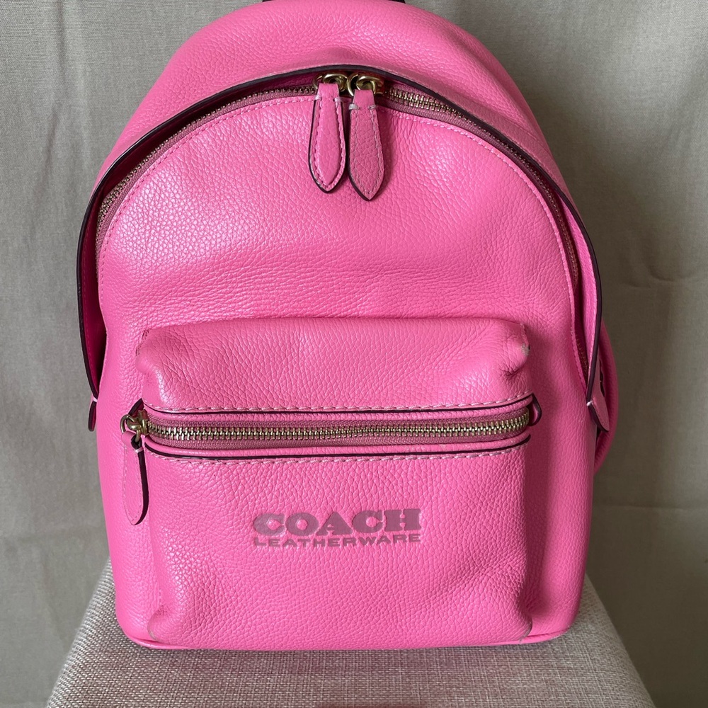 Coach Pink Leatherware Backpack with Ipsy Cosmetic Bag - Picture 3 of 16